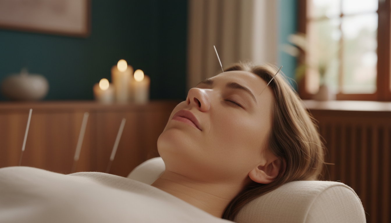 Serene acupuncture treatment room